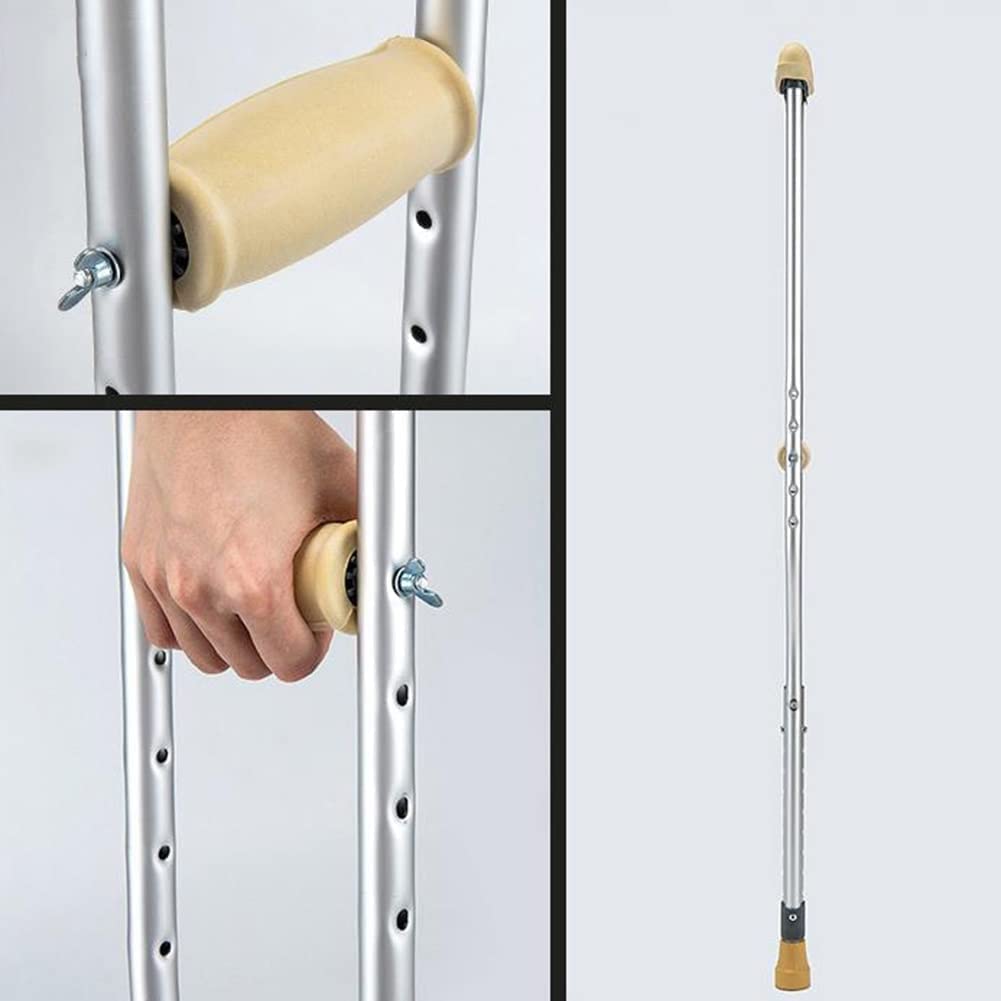 PAASHE Muletas Ligeras para Axilas, 1 par de Bastones médicos de Aluminio, Bastones auxiliares para Caminar, bastón Ajustable en Altura para Adultos