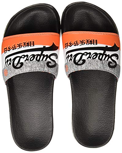 Superdry Superdry Vintage Logo Pool Slide Chanclas Hombre, Multicolor (Black/Orange/Grey Grit X2w), 42-43 EU ( 8-9 UK)