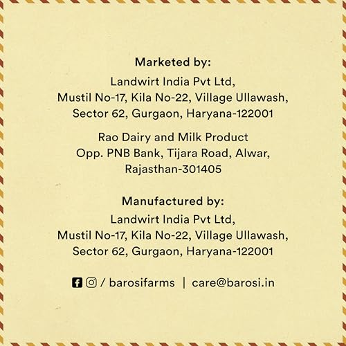 Image of BAROSI A2 Desi Cow Ghee 2.5Litre | Bulk Value Pack | Traditional Bilona Method | Curd Churned Danedar Ghee | Lab Tested| Grass-Fed Desi Cow | Gut Friendly | Stainless Steel 403 Grade Dolchi(2500ml)