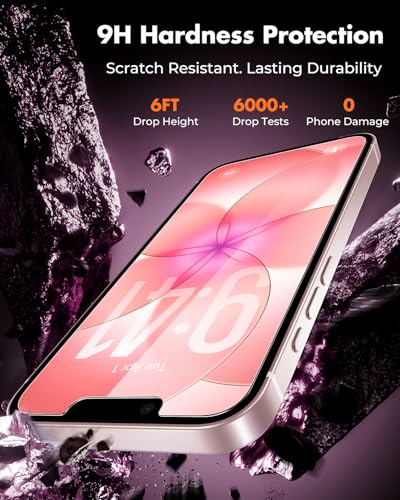 Image of UNBREAKcable 3-Pack Screen Protector for iPhone 17e, Double Shatterproof Tempered Glass [Easy Installation Frame] [9H Hardness] [99.99% HD Clear] [Case Friendly] for iPhone 6.1 inch