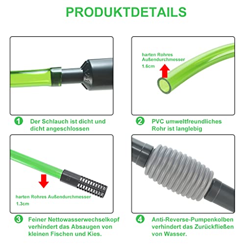 boxtech Cambio d'Acqua per Acquario, Detergente per Ghiaia per acquari Kit con sifone, Vestito per Il Cambio dell'Acqua dell'acquario e la Pulizia della Sabbia dell'acquario - Image 6