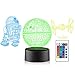 Xpassion 3D Lámpara de Escritorio, Game Player Gift Luz Nocturna 16 Multicolores Cambiar Lamp con Control Remoto, Decoración de Dormitorio, para Niños, Navidad, Halloween, Cumpleaños