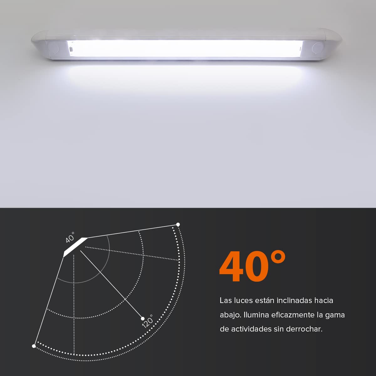 Dream Lighting Luz LED Toldo Exterior para Caravana Autocaravana Camper Lámpara de Pared Tira de Luz 55CM IP66 Impermeable Blanco Frio 6000K 11,8W 800LM Estructura de Aluminio