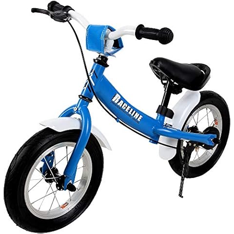 Spielwerk Kids Balance Bike Lightweight Children 2-5 Yrs Learning Training Bicycle 12In PU Tyres Height-Adjustable Blue Cover