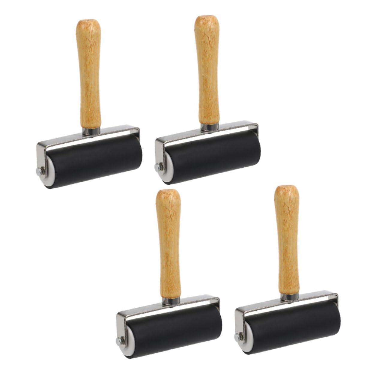 Gadpiparty Rodillo 10Cm para Manualidades Herramienta de Estampado de Plástico Rodillo de Pintura Profesional para 4 Piezas