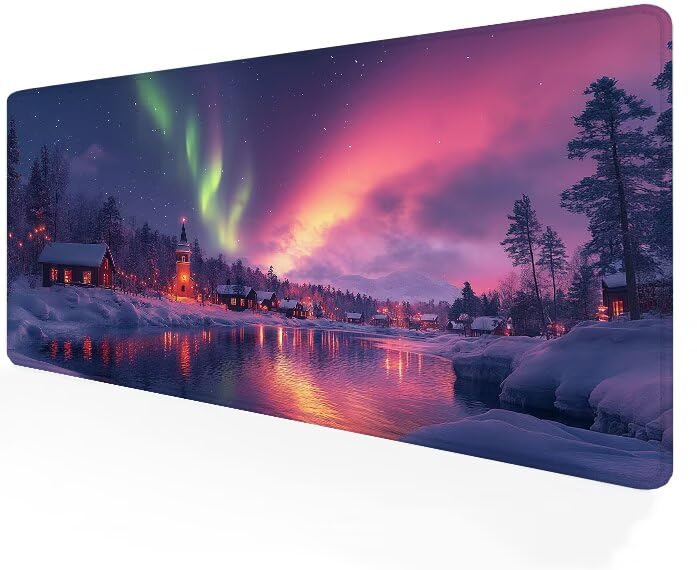 Tapis de Souris XXL 1200x400mm en Caoutchouc Antidérapant Neige G1-723