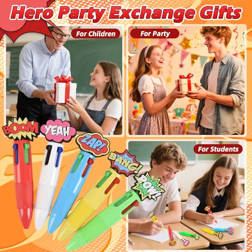 LiYiQ 25 bolígrafos multicolor 4 en 1 diseño héroe kawaii miniatura 5