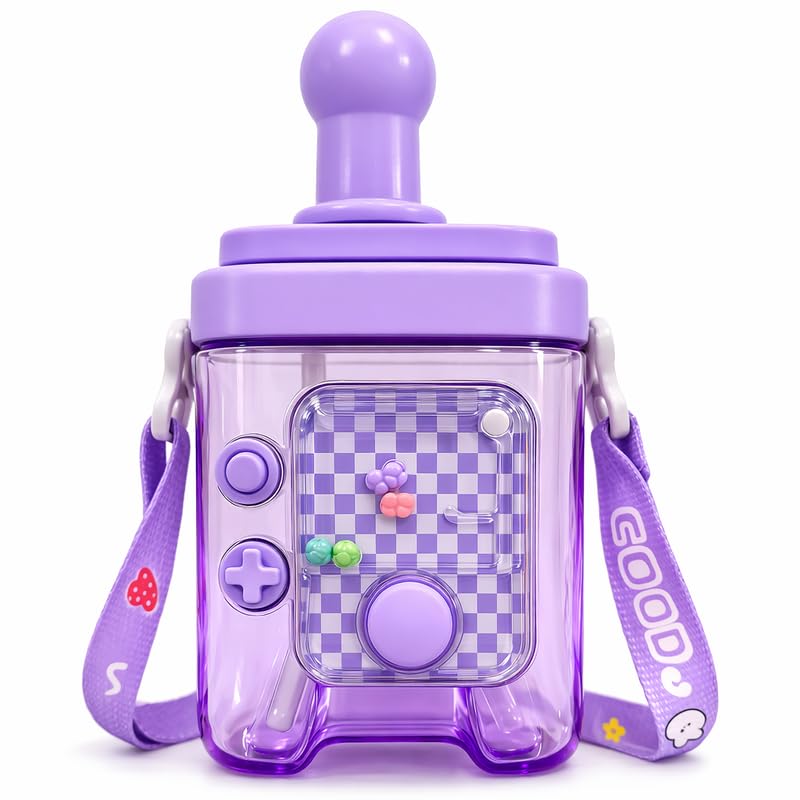 Image of Raawan Kids Water Bottle 700ml with Built-in Game | Leak-Proof Sipper Bottle for Boys & Girls | BPA-Free, Durable School & Picnic Water Bottle | Easy to Carry | Purple