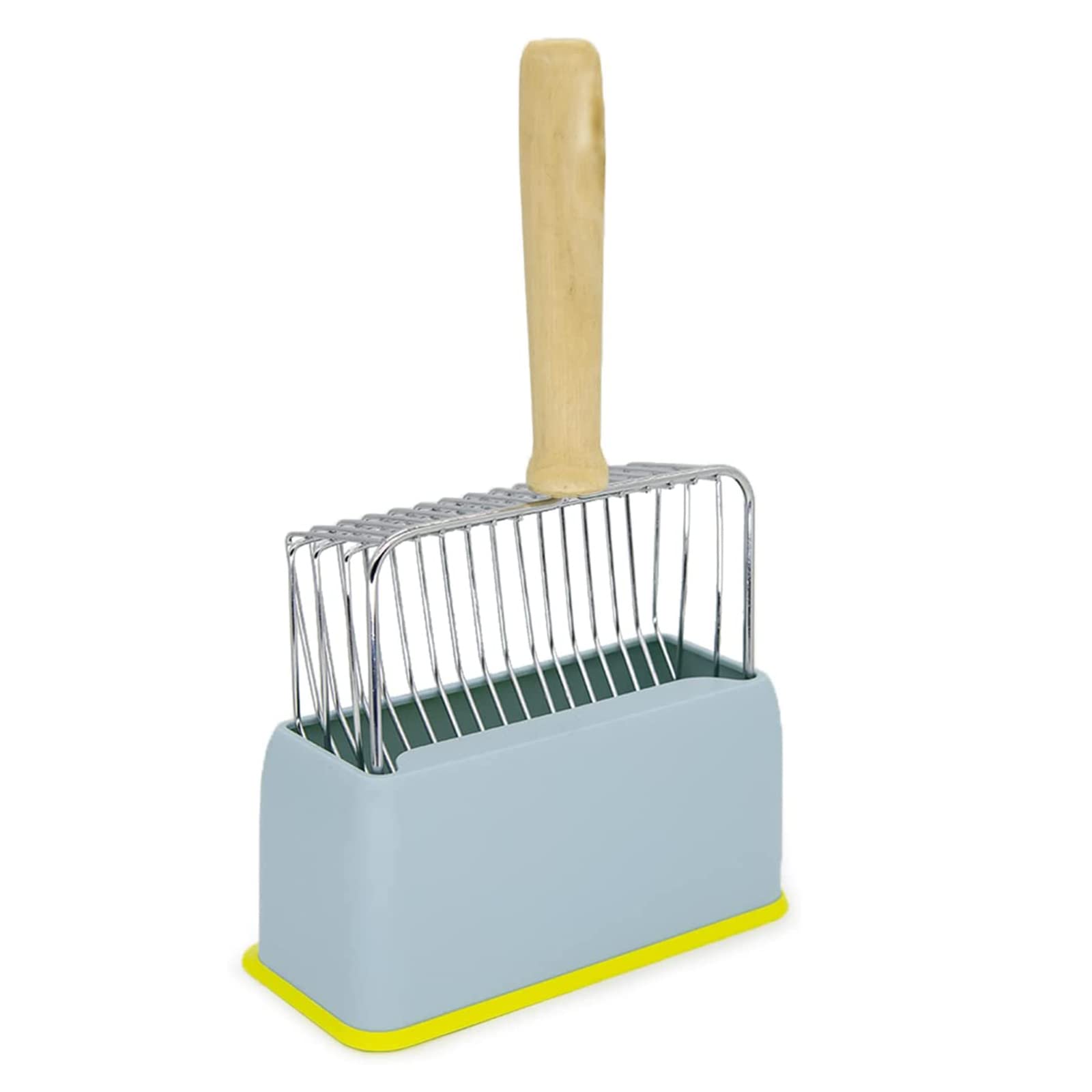 ANTOLE Cat Litter Scooper whit Base,Cat Litter Shovel Set Candy Color Wooden Handle Cat Toilet Cleaning Poop Scoop,Cat Pooper Scooper with Base Bracket