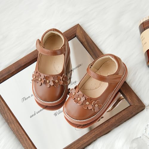 Image of Flaryzone Toddler Little Girl Mary Jane School Uniform Oxfords Flat Dress Shoes