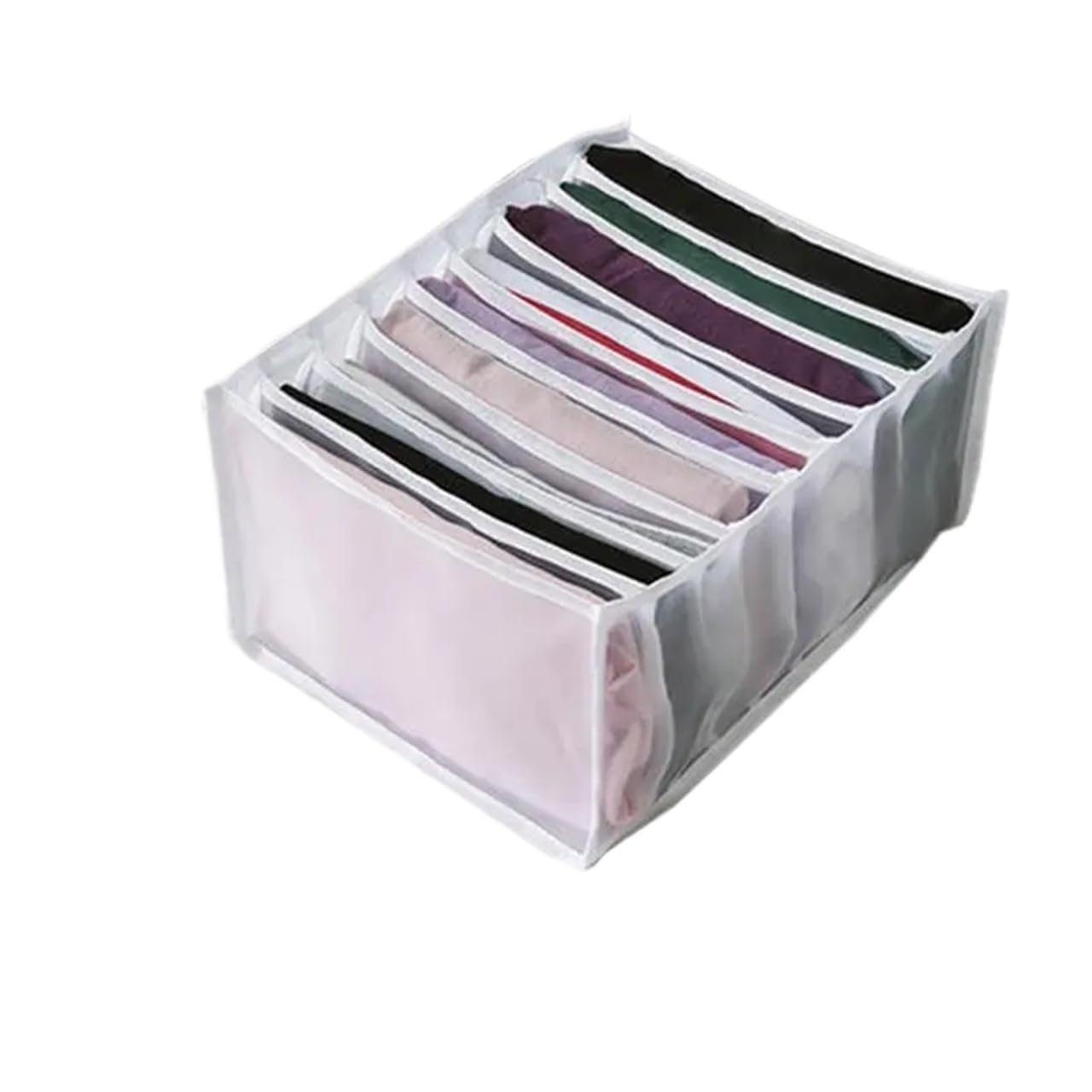 GYTTDERFL Sock Organiser Jeans Storage Box Closet Wardrobe Clothes Compartment Boxes Drawer Socks Separation Organizer Pants(White 9grids)