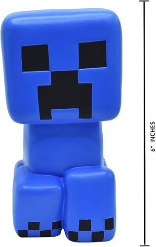 Miniatura 2 de Minecraft Blue Super Charged Creeper Mega SquishMe - Perfecto para recuerdos de fiesta, premios de aula, juguetes para aliviar el estrés, cajas de