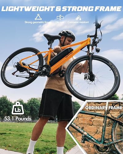 Image of Qlife Electric Bike for Adults /Teens Racer, 20+MPH 21-Speed Peak 1200W Brushless Motor Adult Electric Bicycles, 48V 10.4Ah Removable Battery Mountain Ebike, Up to 55 Miles, 27.5X2.1 Tire E Bike