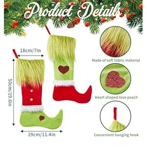 Personalized Griinch Christmas Stockings 2 Pack, Funny Griinch Christmas Decorations 20 Inch Large Gift Bags Plush Hair Christmas Thief Tree Ornaments Party Favors for Fireplace Holiday Farmhouse Personalized Griinch Christmas Stockings 2 Pack Funny Griinch Christmas Decorations 20 Inch Large Gift Bags Plush Hair Christmas Thief Tree Ornaments Party Favors for Fireplace Holiday Farmhouse