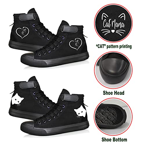 KPOP Cat Shoe Women,Gifts for Teen Girls,Animal Cat Printed Shoes Sneakers Canvas Cute Cat Pattern Unisex High Top Sneakers2