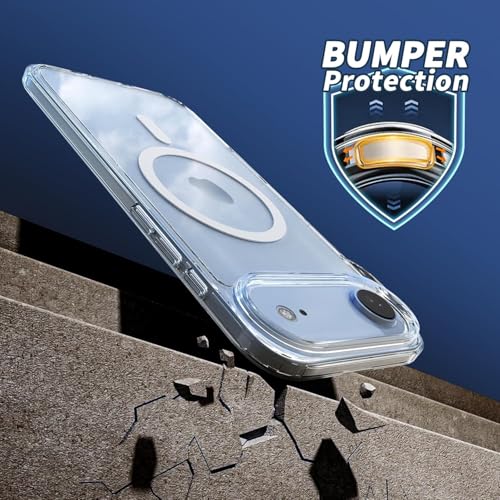 Image of VONZEE Transparent Clear Back Cover Case Compatible with iPhone 17 Air, [Compatible with Magsafe][Anti-Yellowing][Military-Grade Protection] Shockproof Slim Magnetic Phone Case 6.6 inch, Transparent