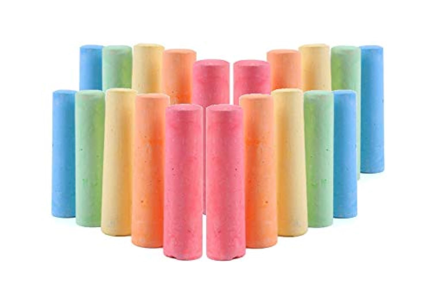 ZYBUX - 12 Giant Coloured Chalks Chunky Pavement Washable Fun For Children 6 Colours - Garden School Drawing Games - Artists Imagination - Toddler - Chalkbard - Pavement