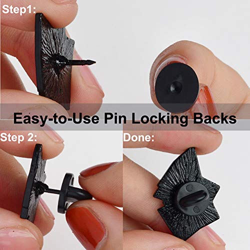 Rubber Pin Backs, 100Pcs Lapel Pin Backs, Pin Safety Backs For Brooch Tie Hat Badge Insignia, Black #TOP3