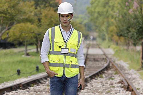 G & F Products Reflective Vest Safety Vest High Visibility With Reflective Strips Multi-Pockets Ansi Class 2 Standard, Neon Green Size X-Large #TOP7