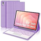 Touch Keyboard Case for Samsung Galaxy Tab S11 Ultra 14.6 Inch 2025, Galaxy Tablet S11 Ultra Case Keyboard with Trackpad, 7-Colors Backlit Keypad with S Pen Holder for Samsung Tab 14.6'', Purple