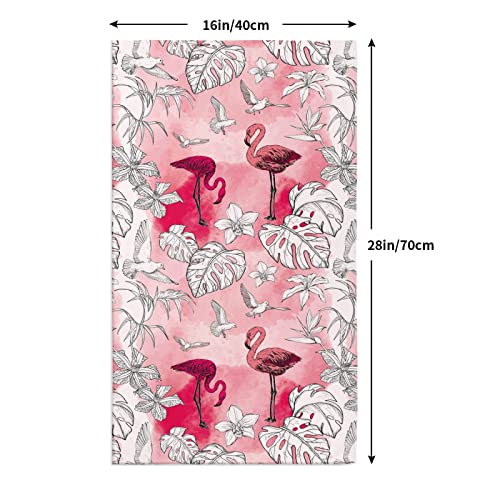 Vunko Tropical Flowers Flamingo Kitchen Microfiber Hair Hand Dish Towel Home Soft Highly Absorbent Decorative Dishcloth For Bathroom Beach Hotel Gym Spa Yoga 16 X 28 In #TOP5