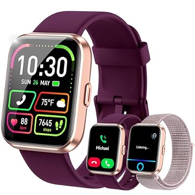 WMK Smart Watches for Women, 1.83" Smart Watch for Android Phones & iPhone, Purple