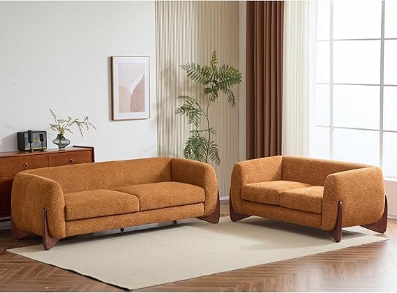 Image of A to Z Furniture Classic Chesterfield Sofa Set Luxury Chesterfield Sofa in for Home Living Room & Office (Tan 3+2)