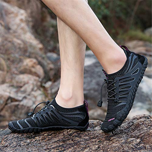 Image of UBFEN Water Shoes for Men Women Quick Dry Swim Aqua Socks | Lightweight Barefoot-style Fit, Rubber Sole, Hiking, Fishing, Kayaking, Beach, Pool, Boating, Diving And Water-to-land Wear