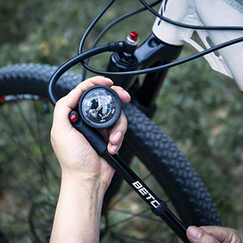 BETO High Pressure Shock Pump (400 PSI Max) MTB Bike Shock Pump for
