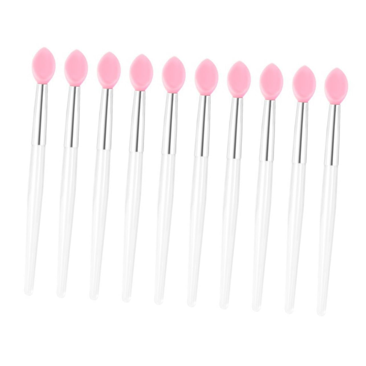 minkissy Essential Lip Brush Set 10pcs Silicone Lip Brush Applicators Portable Compact for Women Crystal Wand Present