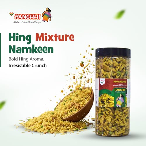 Image of Panchi Hing Mixture Namkeen 250gm (Pack of 1) Agra Special Crunchy and Flavorful Indian Snack Spicy Tangy and Tasty Perfect for Tea Time and Munching