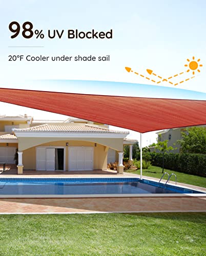 Quictent 20x26ft Sun Shade Sail for Patio, 185GSM Heavy Duty Rectangular Outdoor Sunshades UV Block Outside Canopy Cover for Backyard - Image 5