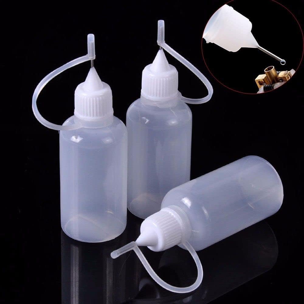 DPWOUM 2pc 5ml Precision Needle Tip, Empty Dropper Plastic Bottles, glue needle applicator, Applicator DIY Quilling Tool Squeeze Bottle for Paper Quilling DIY Craft