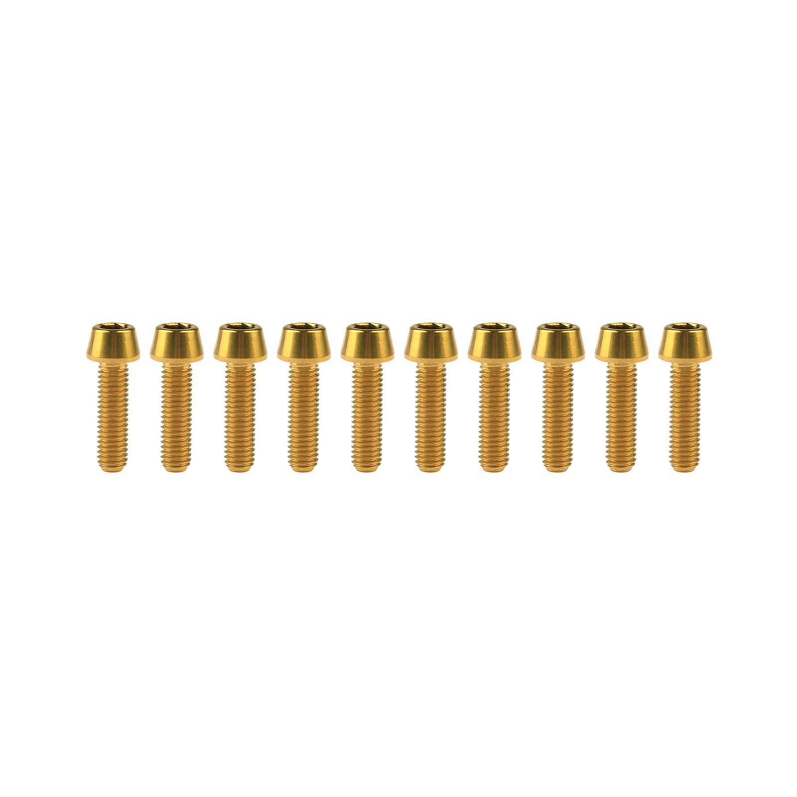 MAYABI vorbau Schrauben,Fahrrad Schrauben, 10pcs Titanium Bolts M5 Taper Head Bolt Screw for Bike Bicycle Stem Bolt Blue (Color : Gold, Size : One Size)