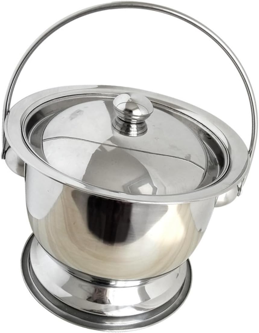 1pc Thickened Lid Urinal Spittoon Home Urine Bucket Stainless Steel Pail Pot Piss Pot Slip Base Practical for Elderly Boys and Girls Pregnant Women