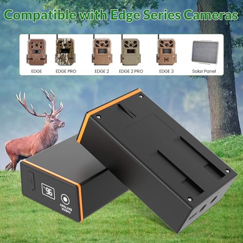 2-Pack 6000mAh Power Mag Battery Pack for Moultrie Edge Cellular Trail Camera - Digital Display & 20W PD Fast Charing & Solar Panels Charging-Work with Moultrie Edge,Edge Pro,Edge 2,Edge 2 Pro,Edge 3 by BJWW - Image 2