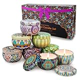 Yinuo Mirror Candele Profumate Set 8 Fragranze Candele Bruciare per 12-15 Ore Candela Profumata Set alla Soia Naturale per Anniversario Natale San Valentino Festa della Mamma Decorazione