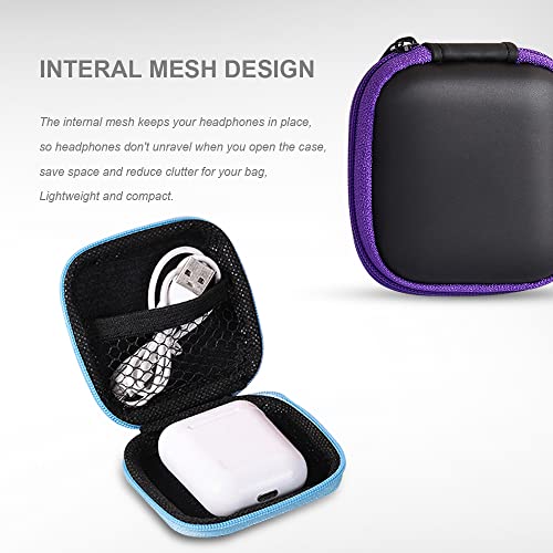 Earbud Case Earphone Carrying Case Portable Eva Headphone Case Storage Bag Organizer Or Earphone, Earbud, Earpieces, Sd Memory Card, Camera Chips (Purple) #TOP2