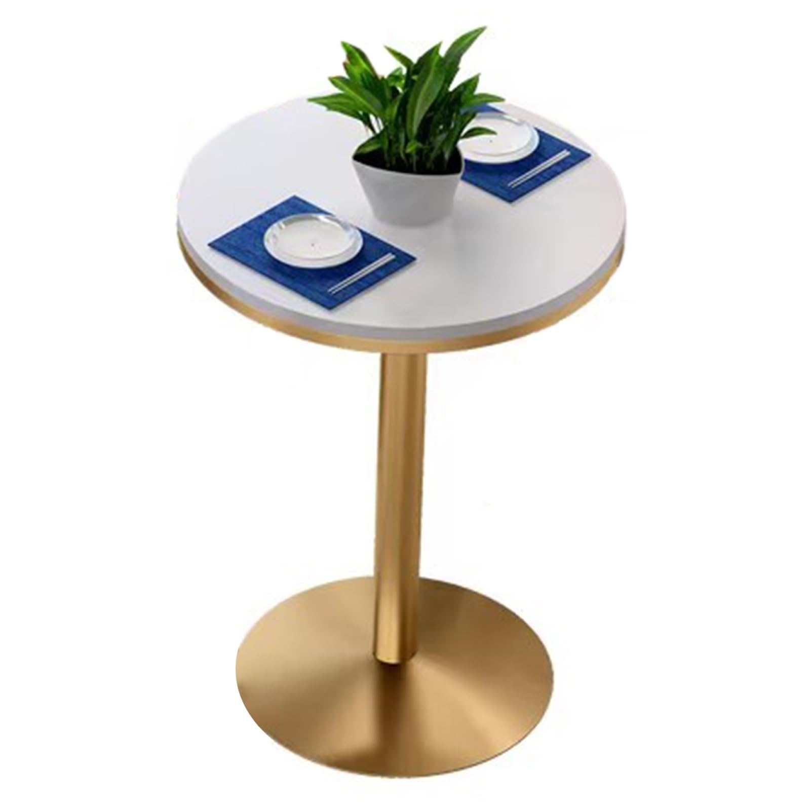 Table de bistrot haute de luxe avec marbre de 55 cm et pied noir