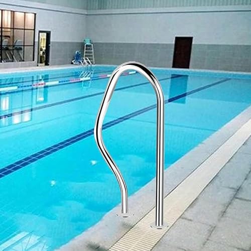Pasamanos de piscina de acero inoxidable 304 para jardín, patio trasero, piscinas y entradas de piscinas enterradas, color plateado inoxidable