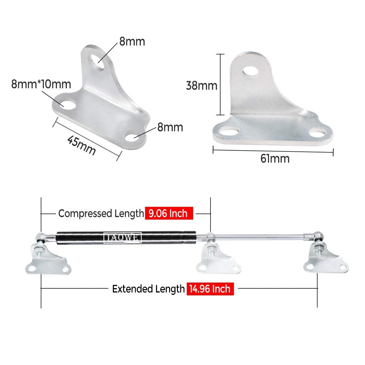 Heavy-Duty Lift Supports For Tonneau Cover Or Camper Shell – 2-Pack, 60lb, Universal Fit