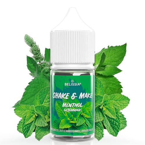 Belissia Shake and Make - Geschmack Menthol - 30ml hochdosiertes Lebensmittelaroma - zum Nachfüllen - Für Backen Speisen Getränke Shakes DIY & Raumduft - Vegan & ohne Zusatzstoffe