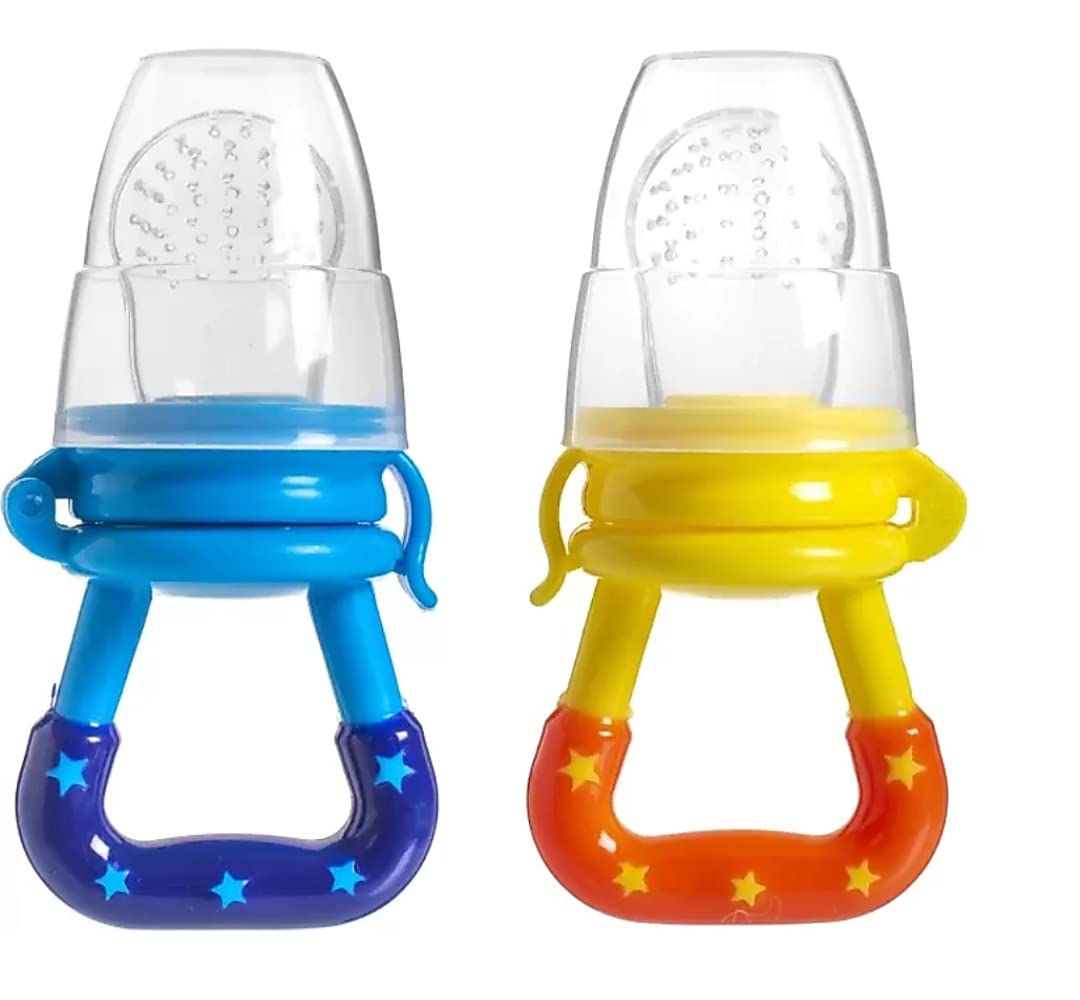 naughty baby Silicone Food/Fruit Nibbler, Baby Food and Fruit Feeder Combo Pack Blue & Yellow, BPA Free,-image-11