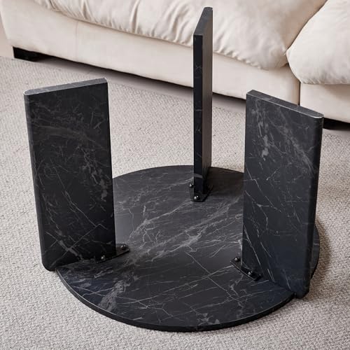 Lot 2 Tables Basses Marbre Noir 70/50 cm JZGORC