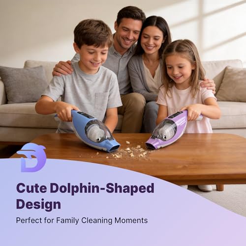 Image of Shop-Vac DolphPower Handheld Vacuum, 4500 Pa Cordless Mini Vacuum, Purple