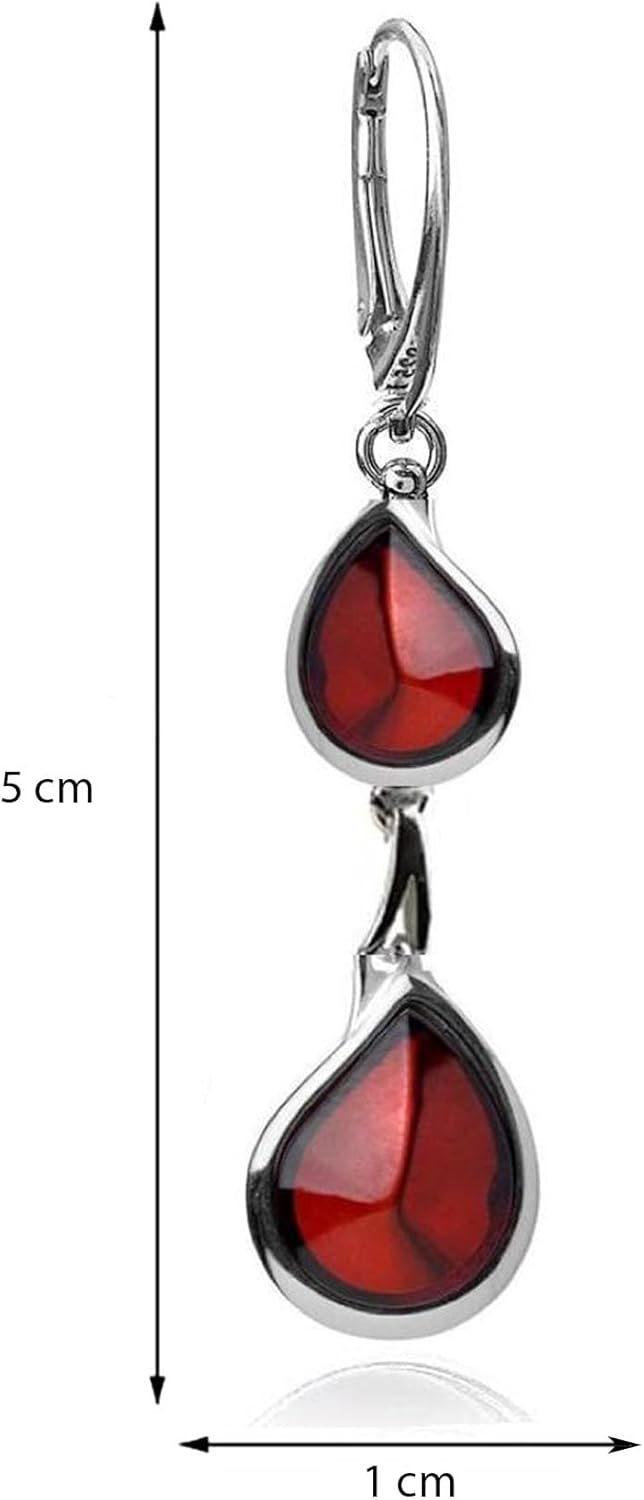 Ian and Valeri Co. Chery Amber Sterling Silver Leverback Teardrop Earrings