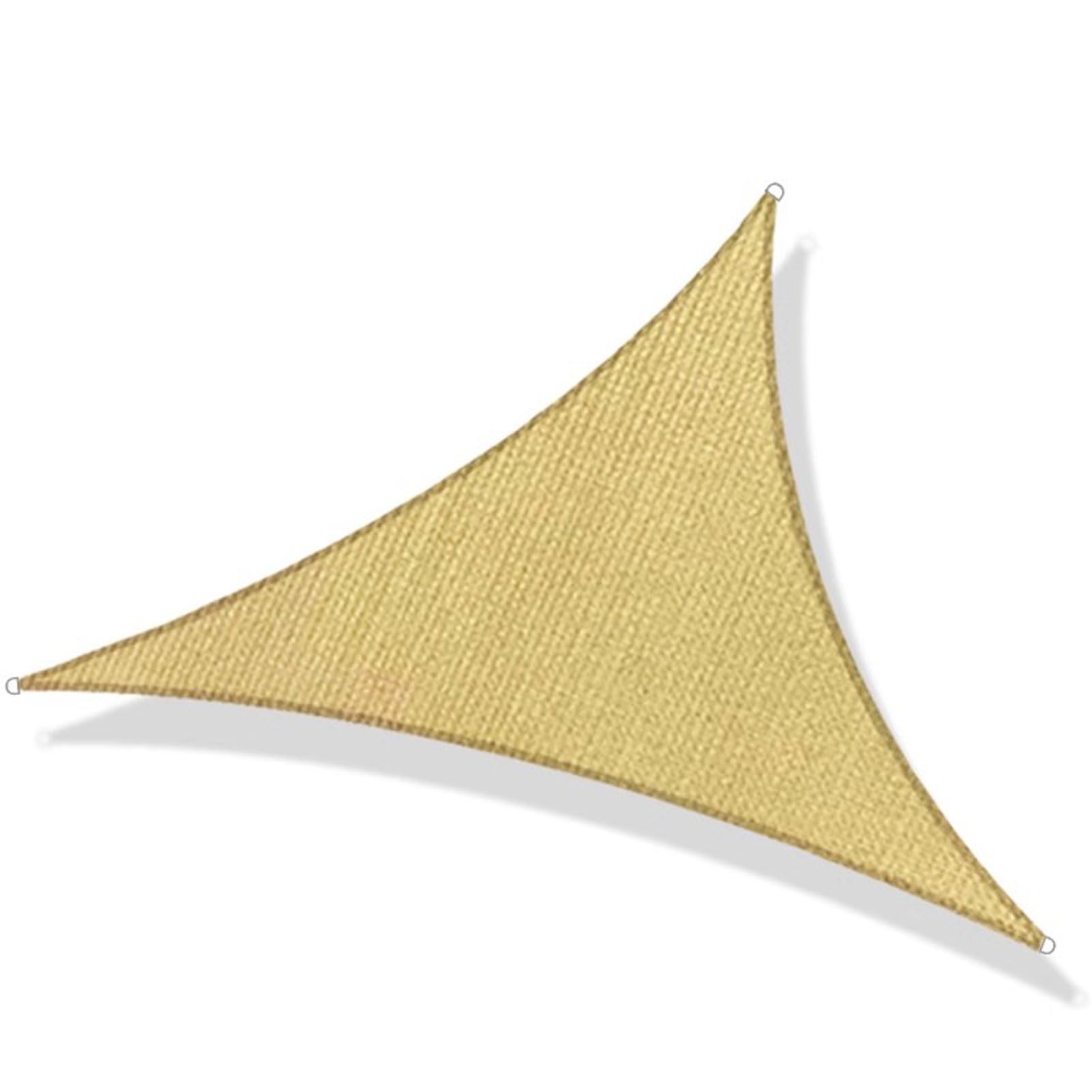 Toldo triangular para toldo, bordes curvados permeables al agua y al aire, anillos en D de acero inoxidable, bloquean la luz solar para patio, cochera, jardín, balcón (3 x 3 x 4 pies)