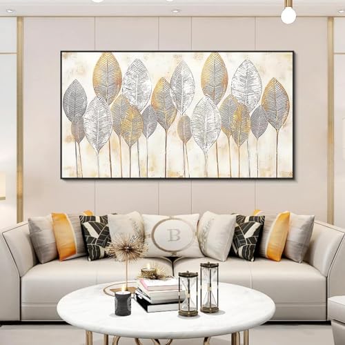 Art mural abstrait : une toile surdimensionnée pour créer un salon d'architecte chic