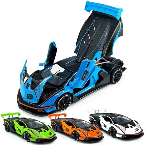 Image of 1:32 Scale Lamborghini Essenza SCV12 Toy Car | Metal Pullback Diecast Car for Kids with Openable Doors, Sound, Light Effects Toy for Car Enthusiasts (Color As Per Available),multicolor