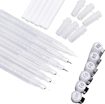 Empty Refillable Micro Pen,Fineliner Pens Set, Multi-Fine Point Tip,Smooth Writing Micro-line Drawing Pen for Anime, Design, Comics, Lettering, Calligraphy,Artist Supplies 6 Pcs Set